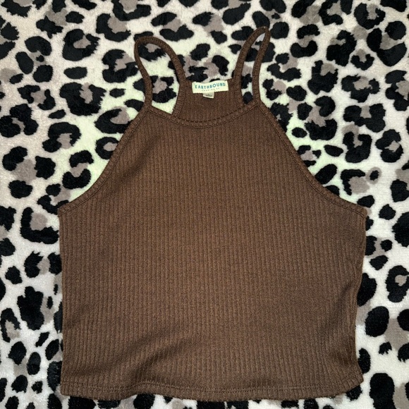 Earthbound Trading Co Tops - Earthbound Trading Co. Brown Ribbed Women's Top
